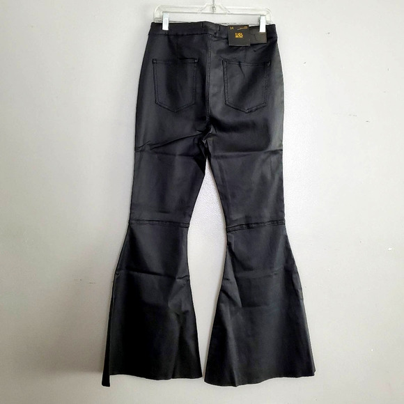 Lucky & Blessed Black Leather High-Rise Extreme Flare Jeans Women's Plus Size 16 - Picture 7 of 16
